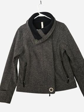 lululemon athletica Charcoal Grey Audrey Tweed Bomber Jacket
